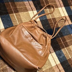 DKNY Tan Leather Shoulder Bag
